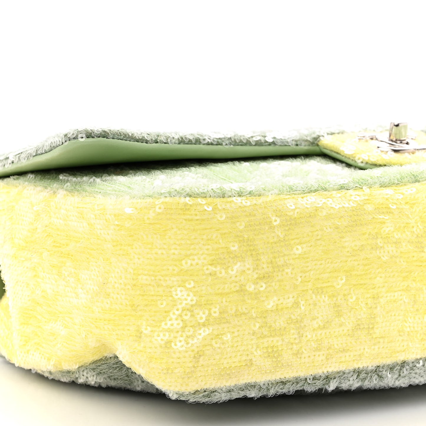Sequin Large Waterfall Flap Green Light Green Yellow