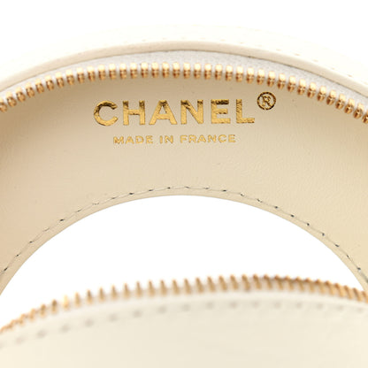 Chanel Lambskin Coco Lifesaver Round Bag Black White 7 of 10