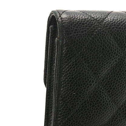 Chanel Caviar Quilted Long Flap Wallet Black 10 of 10