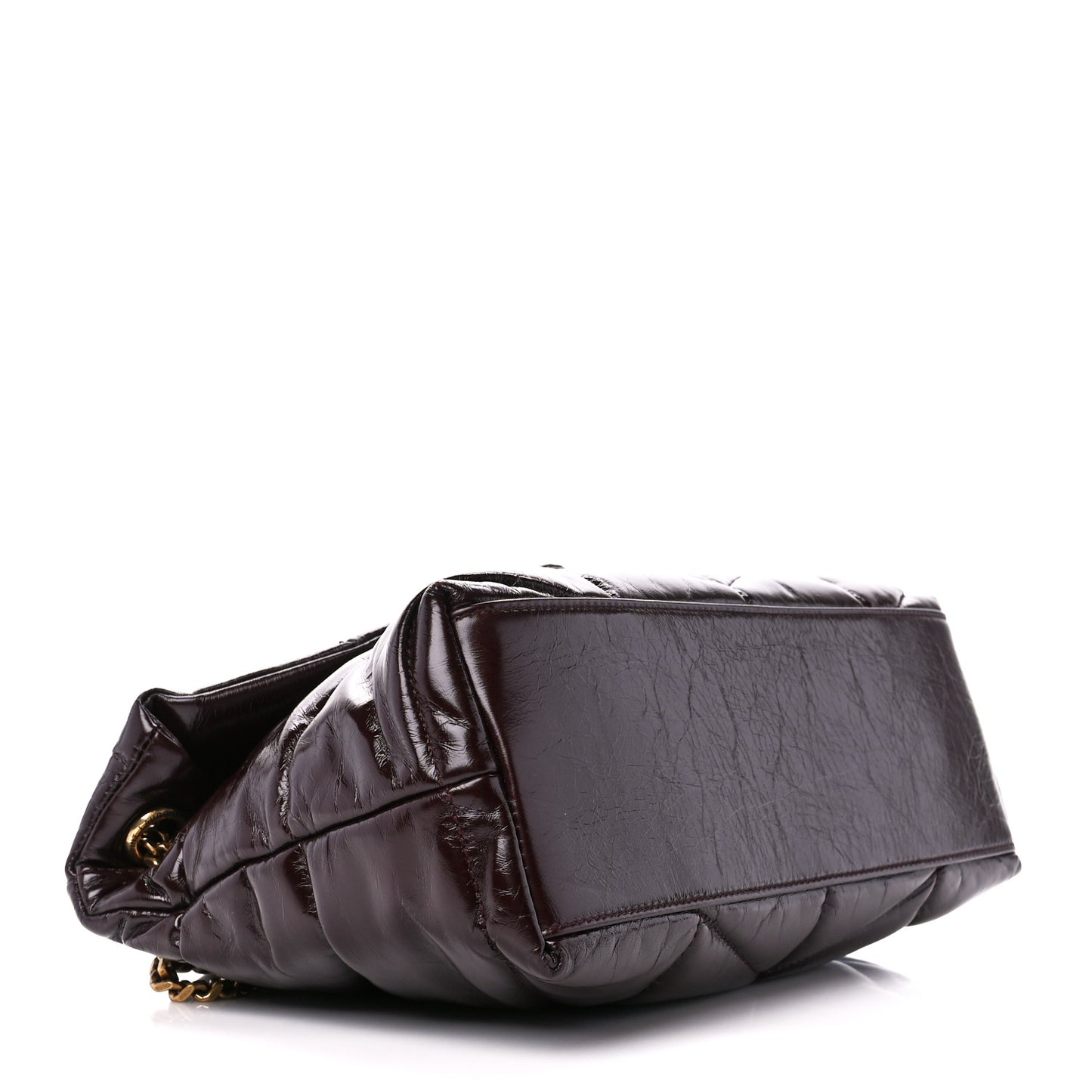 Patent Quilted Small Loulou Puffer Monogram Chain Satchel Barolo