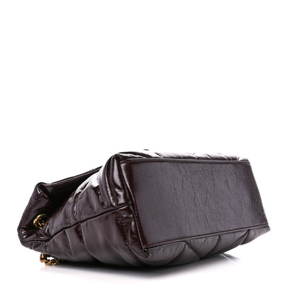 Saint Laurent Patent Quilted Small Loulou Puffer Monogram Chain Satchel Barolo 4 of 11