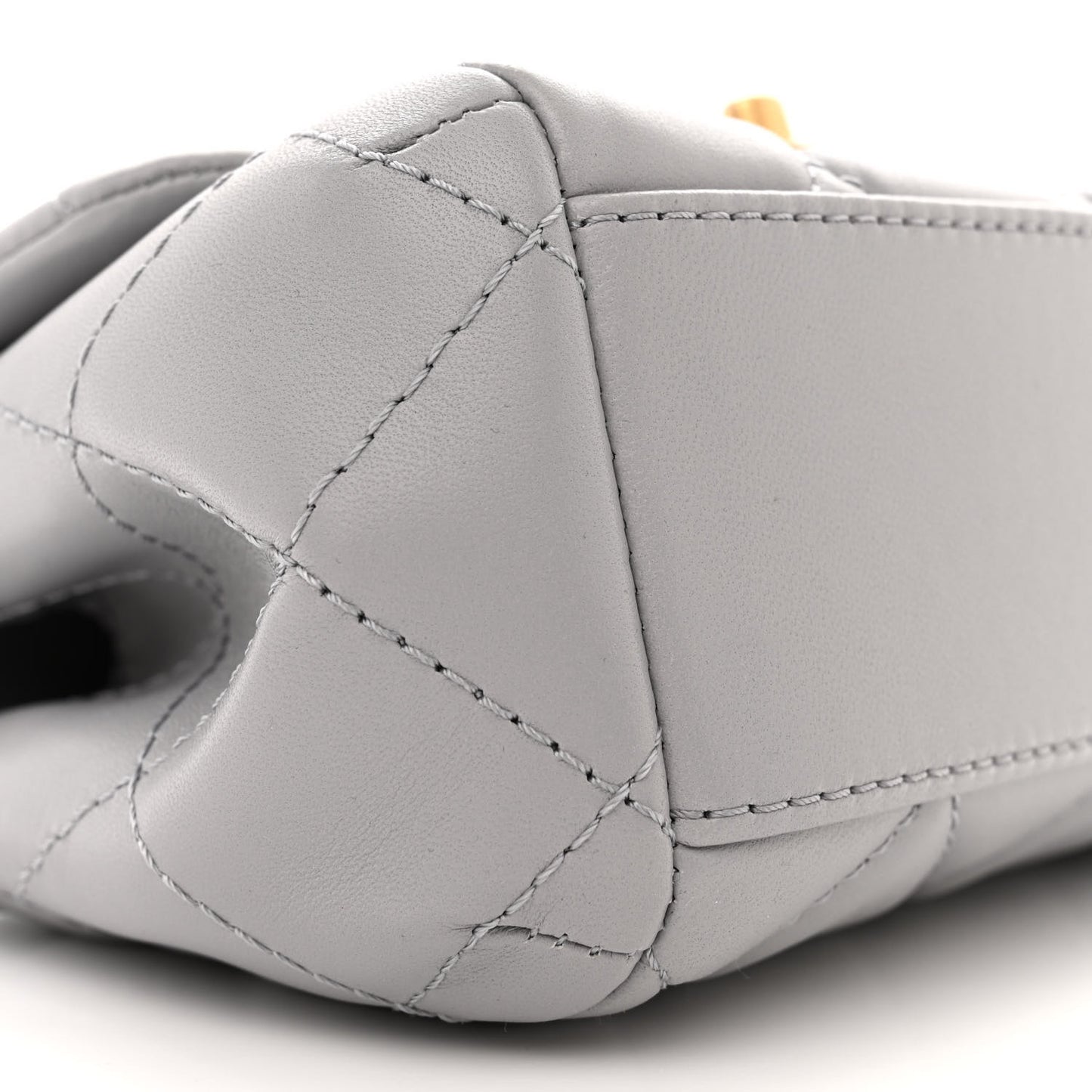 Lambskin Quilted Mini Flap Light Grey