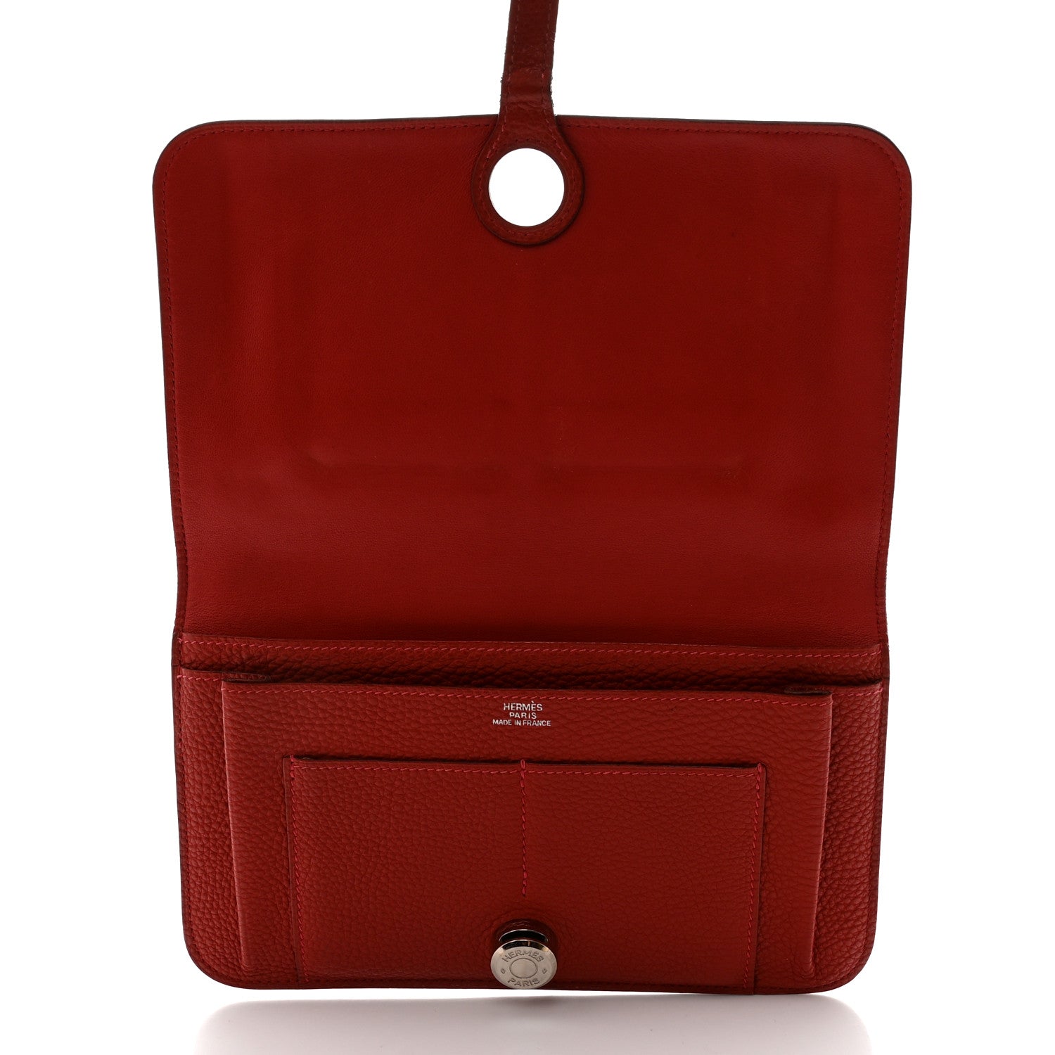 Hermes Togo Dogon Duo Wallet Rouge Casaque 6 of 11
