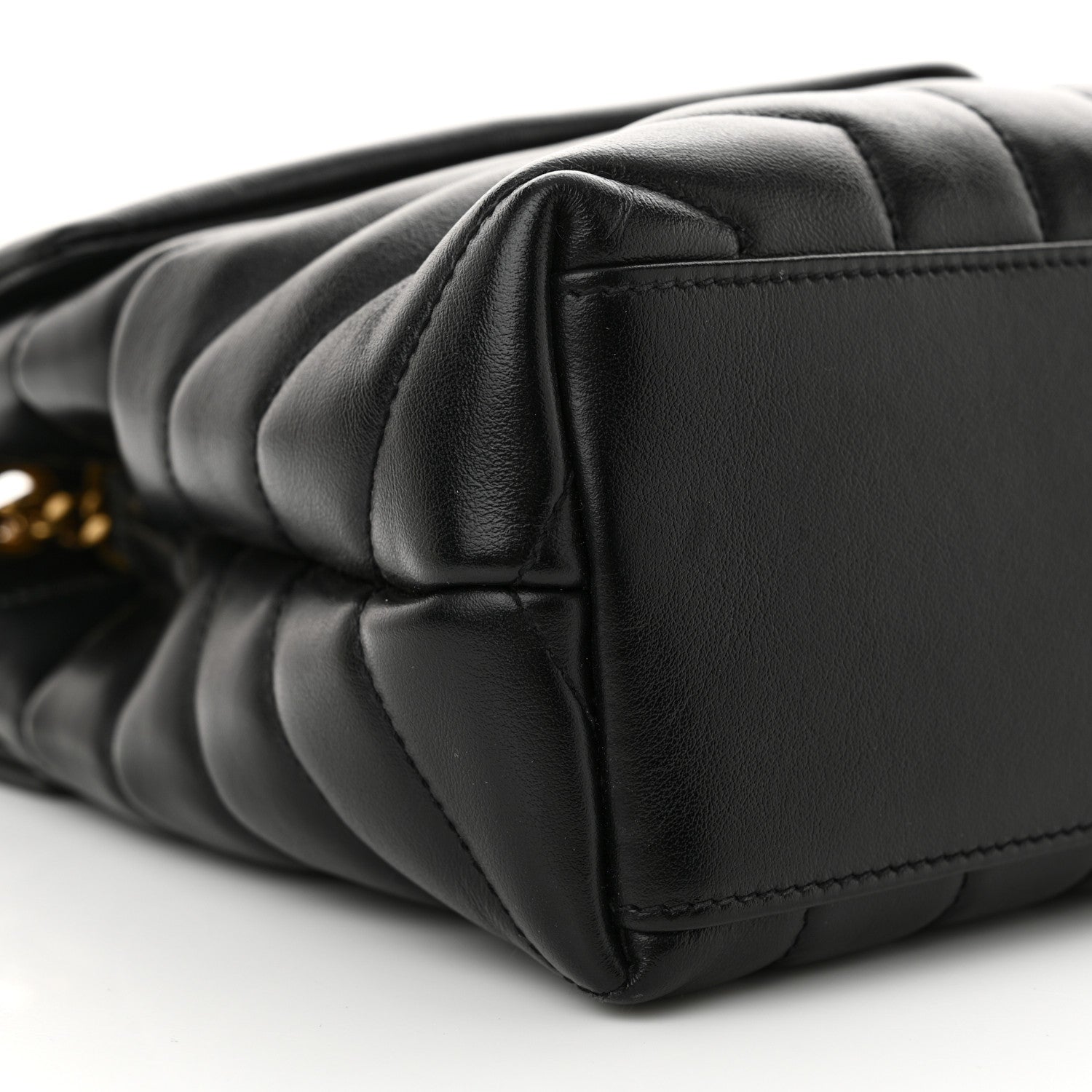 Saint Laurent Calfskin Y Quilted Monogram Small Loulou Chain Satchel Black 9 of 10