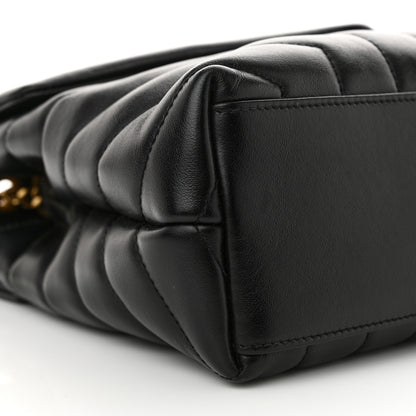 Saint Laurent Calfskin Y Quilted Monogram Small Loulou Chain Satchel Black 9 of 10
