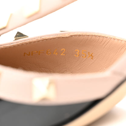 Valentino Garavani Patent Rockstud Cross Strap D'Orsay 55mm Pumps 35.5 Black Poudre 6 of 8