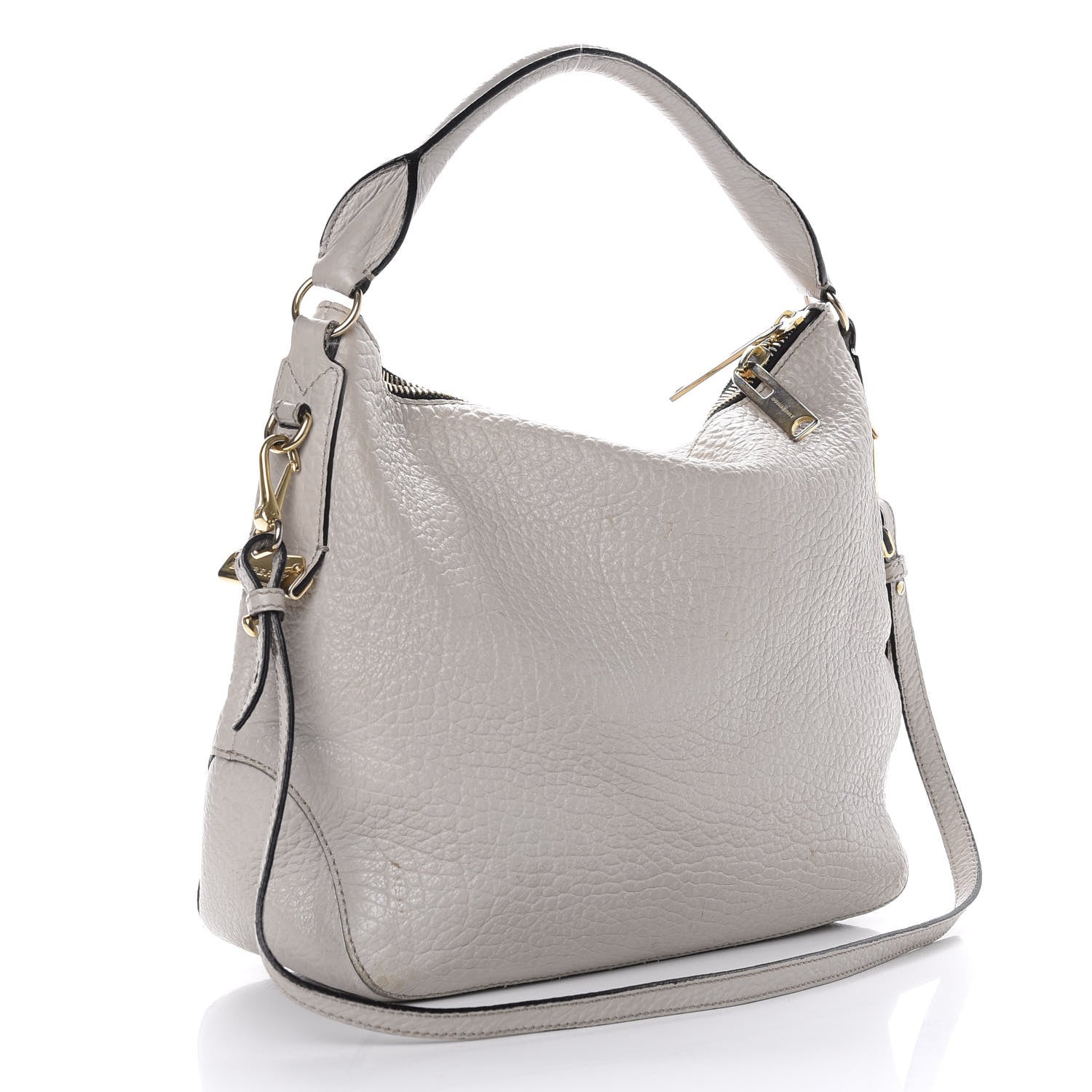 Burberry Signature Grain Calfskin Medium Hobo Pale Grey 4 of 13