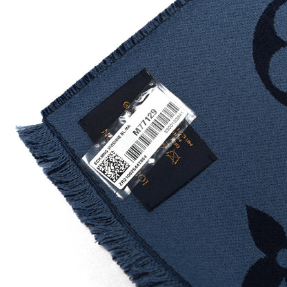 Louis Vuitton Wool Monogram Vivienne Scarf Navy 3 of 4