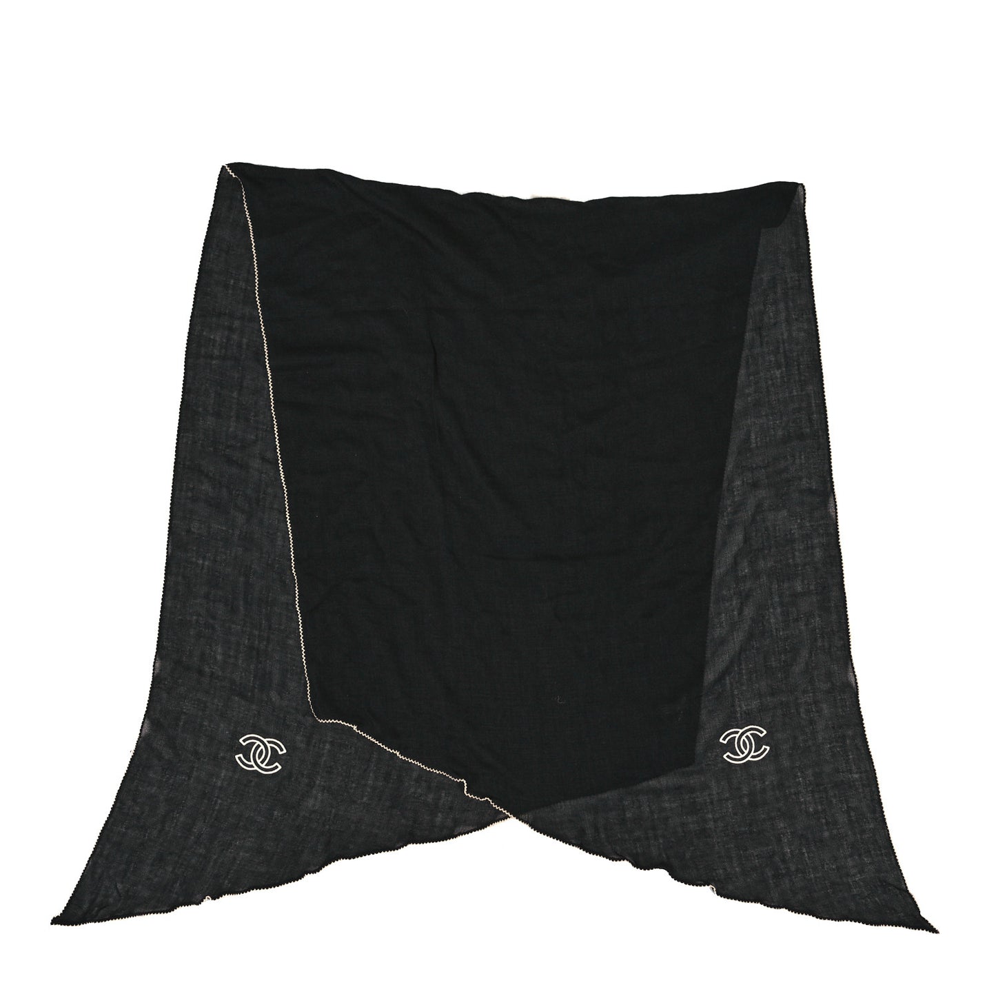 Cashmere CC Stole Black White