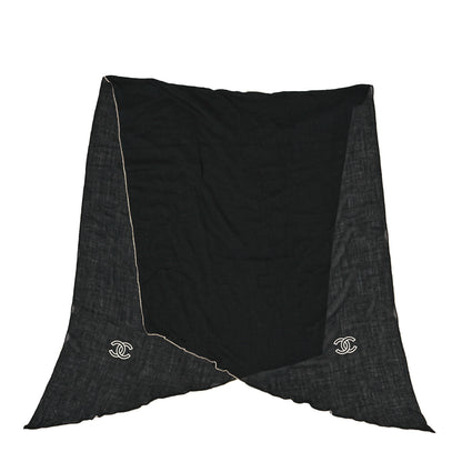Chanel Cashmere CC Stole Black White 2 of 3