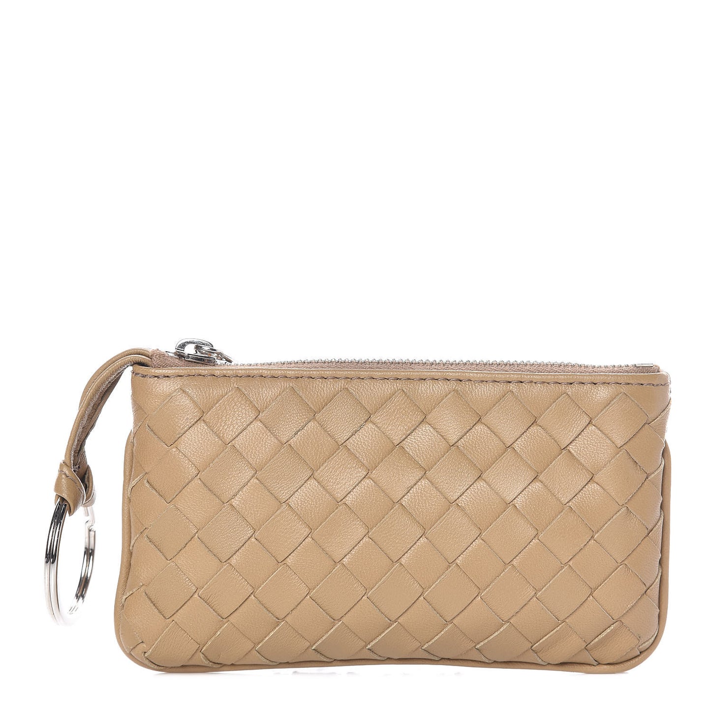 Nappa Intrecciato Key Holder Camel