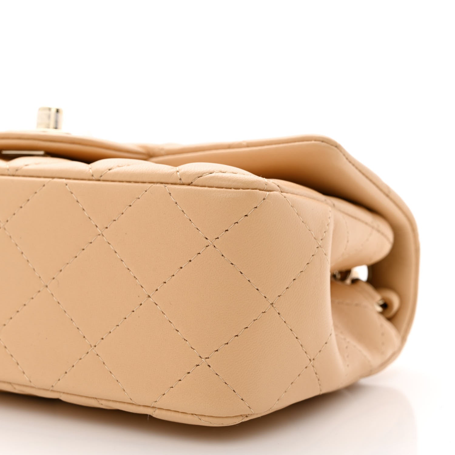 Chanel Lambskin Quilted Mini Rectangular Flap Beige 10 of 10