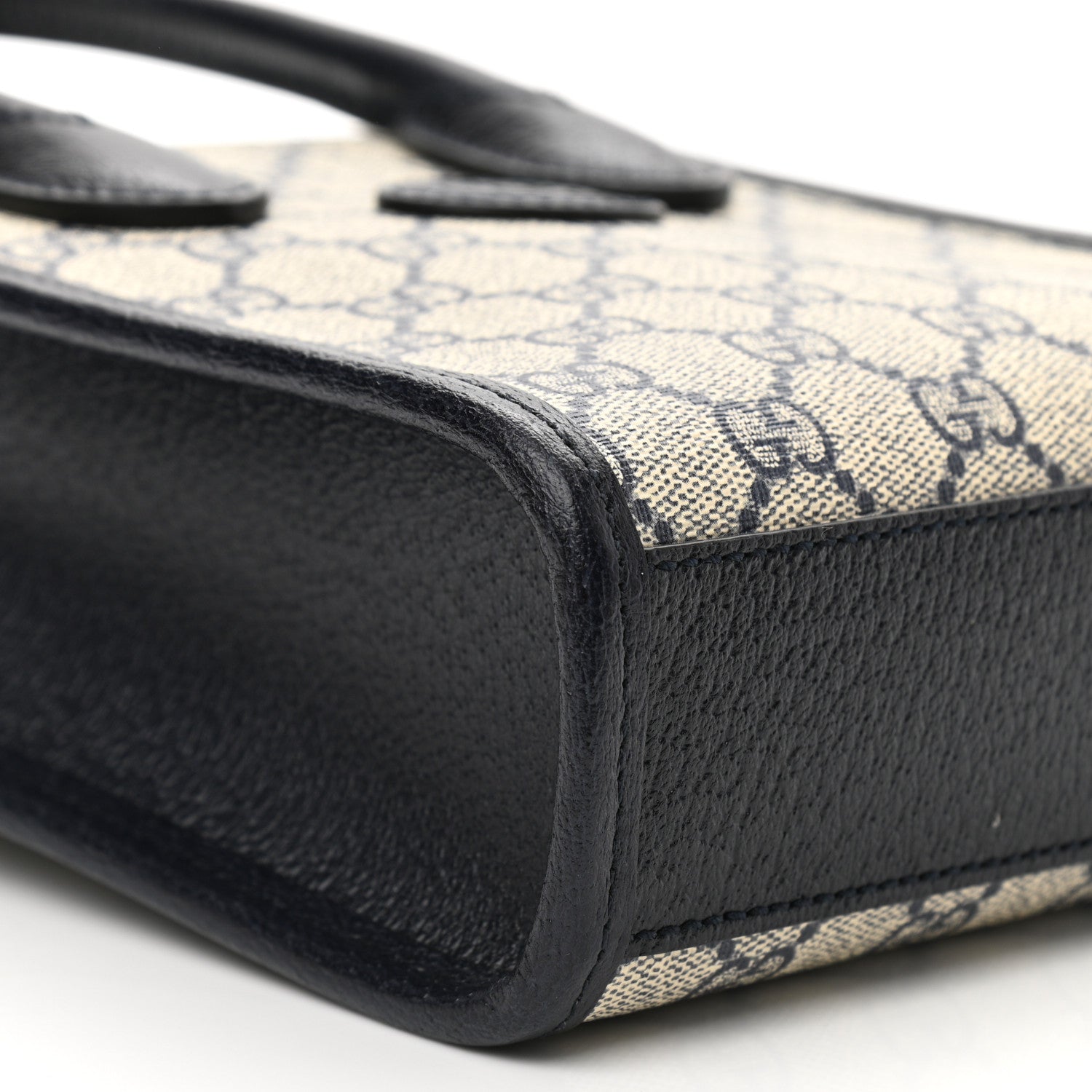 Gucci GG Supreme Monogram Textured Dollar Calfskin Mini Retro Interlocking G Tote Bag Beige Blue 7 of 8