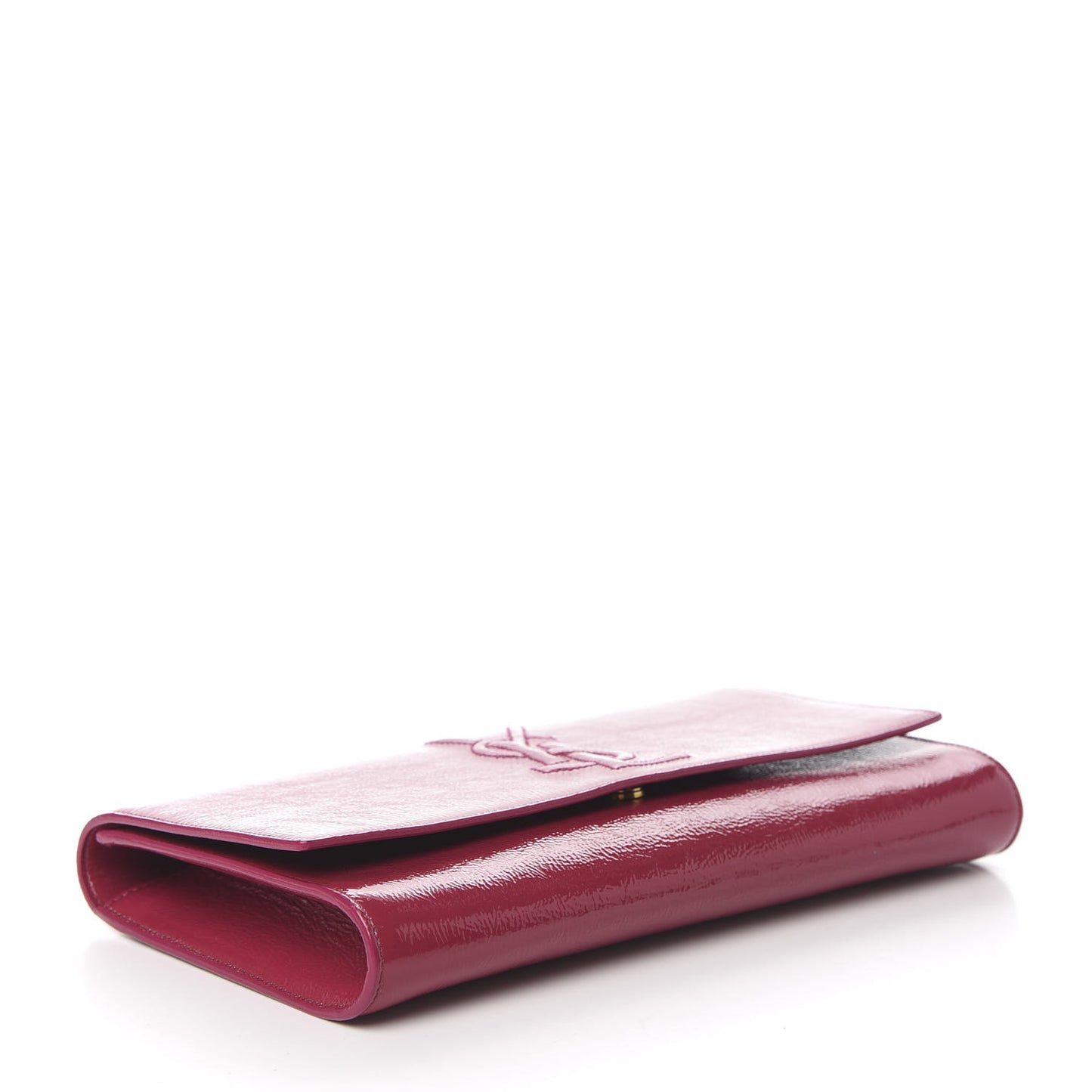 Textured Patent Monogram Large Belle De Jour Clutch Fuchsia