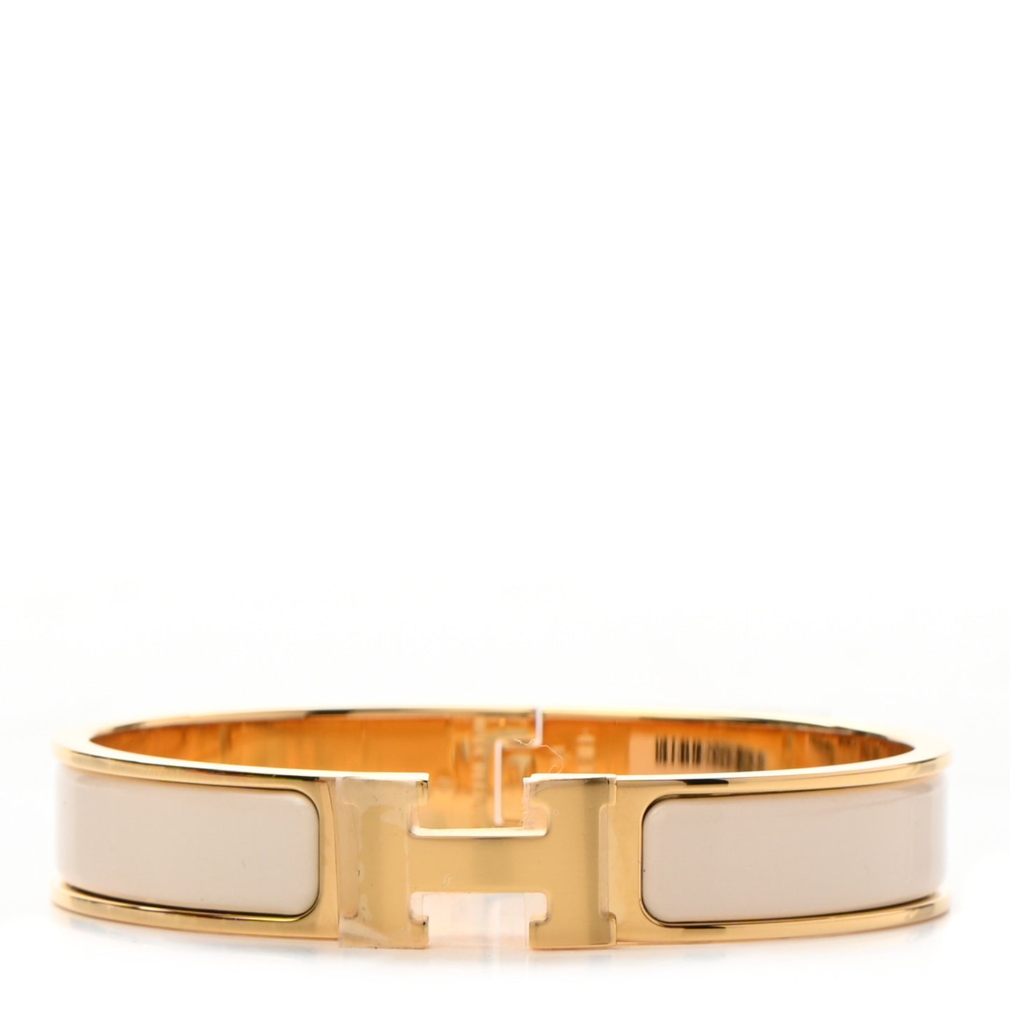Enamel Narrow Clic Clac H Bracelet GM Creme
