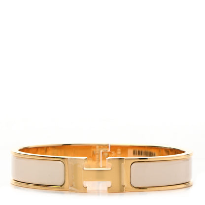 Hermes Enamel Narrow Clic Clac H Bracelet GM Creme 1 of 6