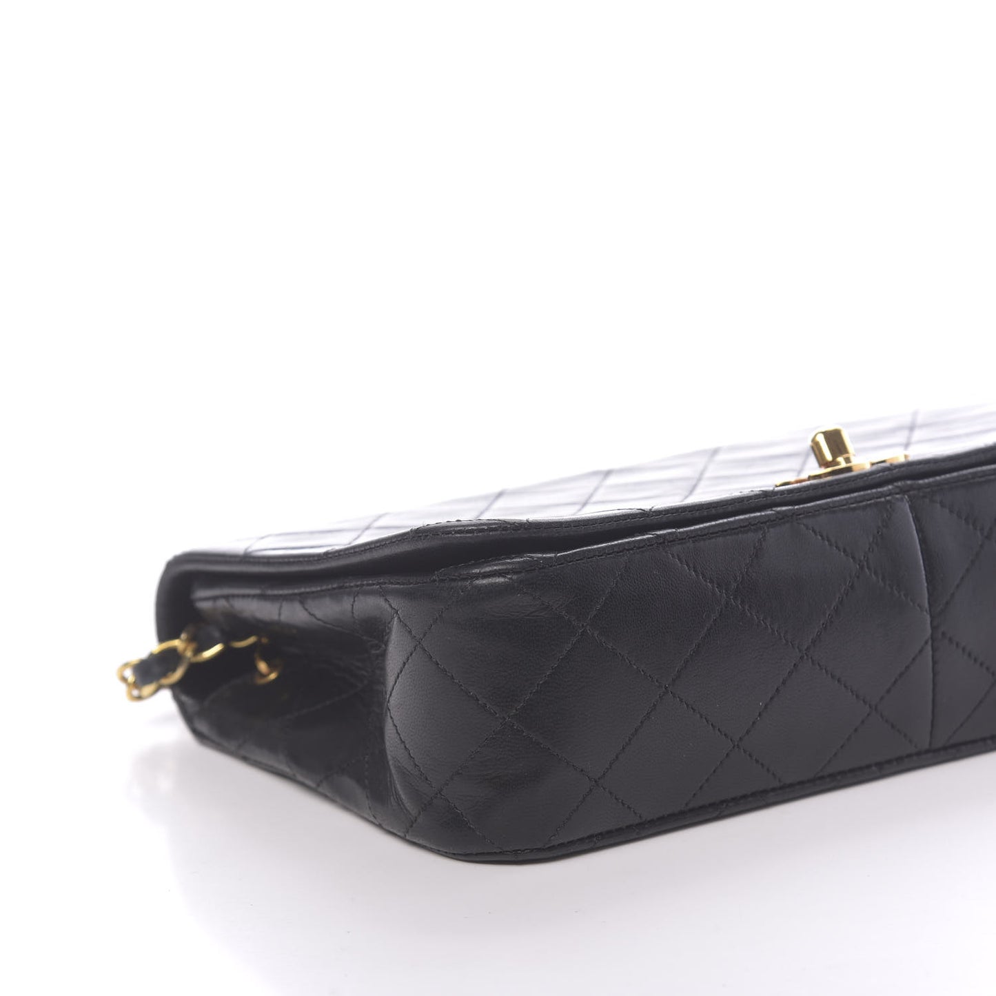 Lambskin Quilted Small Single Flap Bag Black