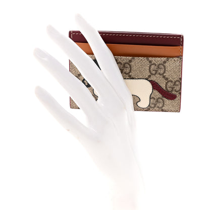 Gucci GG Supreme Monogram Dog Card Holder Beige Multicolor 2 of 6
