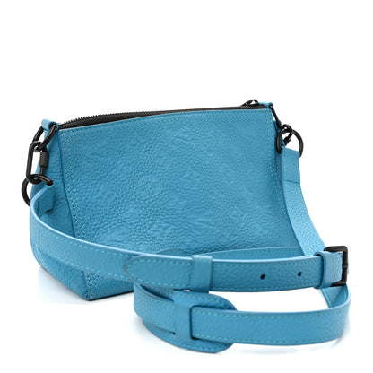 Louis Vuitton Taurillon Monogram Triangle Messenger Turquoise 3 of 9