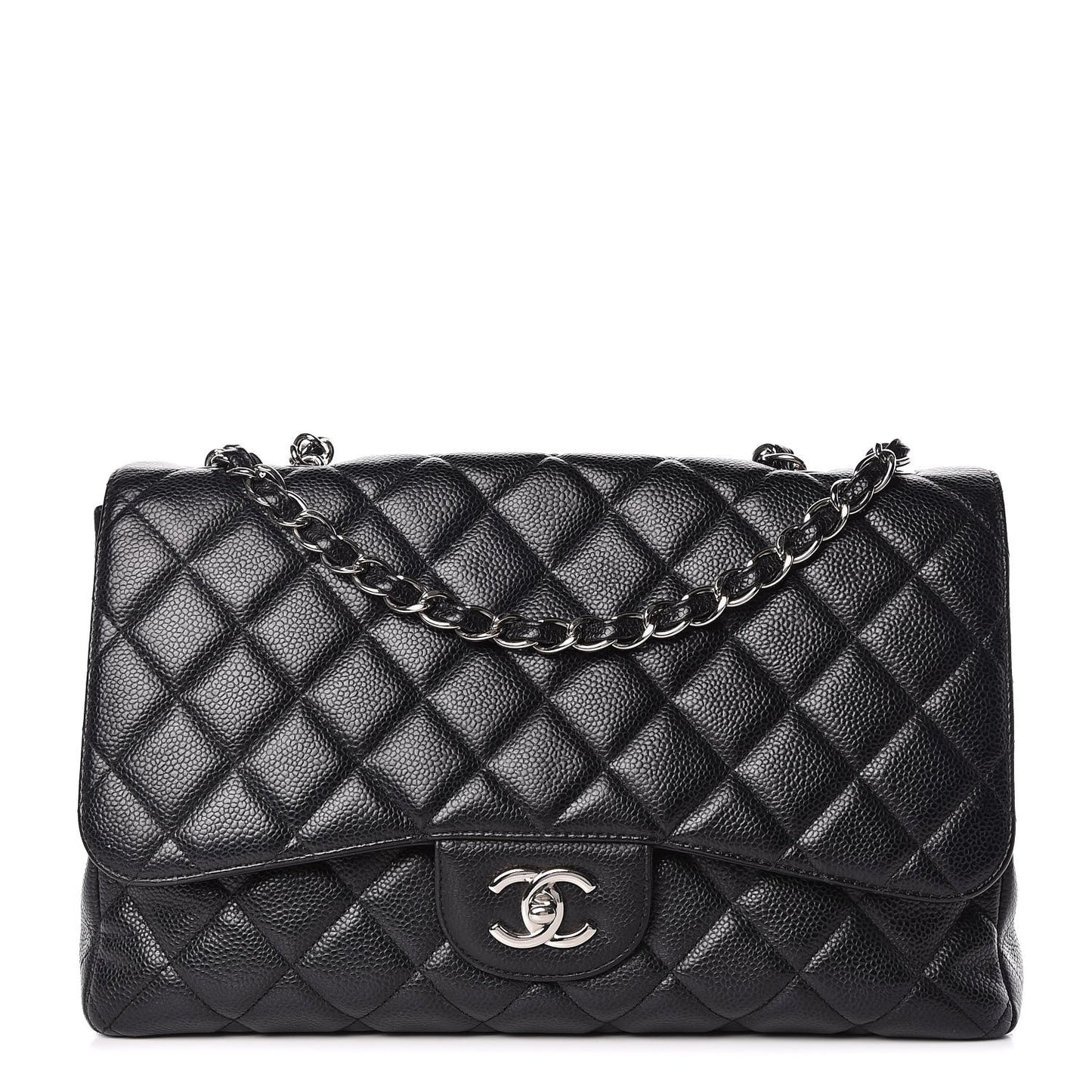 Caviar Quilted Jumbo Single Flap Black