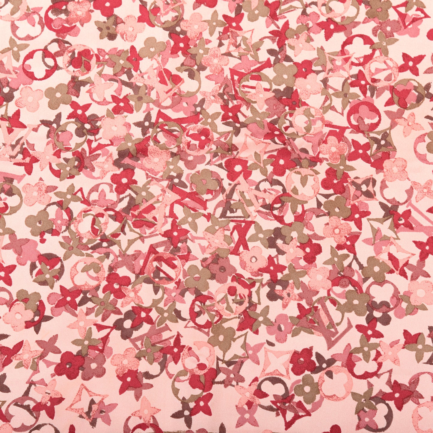 Silk Monogram Arty Square Scarf Pale Pink