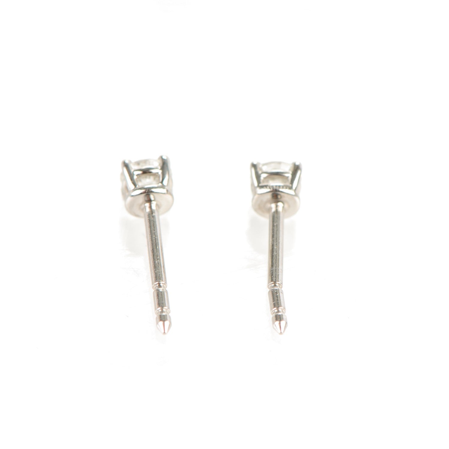 Tiffany Platinum Diamond .36ctw Solitaire Earrings 3 of 11