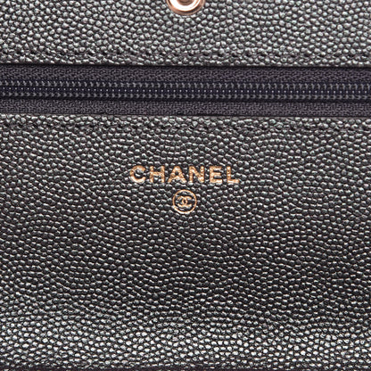 Chanel Iridescent Caviar Quilted Wallet On Chain WOC Black 8 of 13