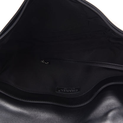 Chanel Calfskin Tweed Enchained XL Boy Flap Black 5 of 10