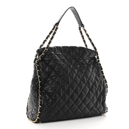 Chanel Calfskin Quilted Large Chain Me Hobo Black 3 of 9