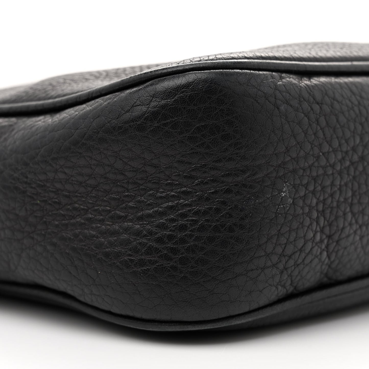 Pebbled Calfskin Small Soho Disco Bag Black