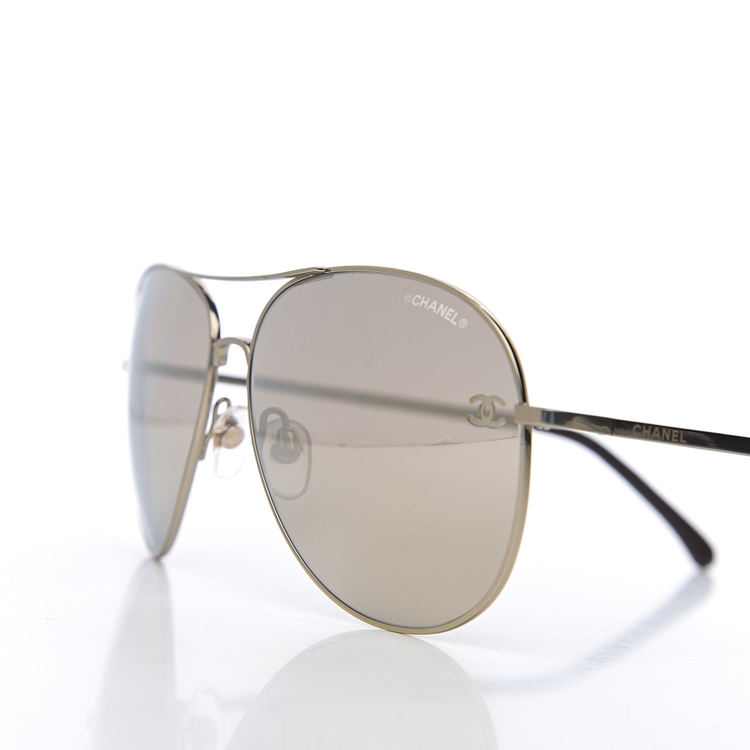 Chanel CC Aviator Sunglasses 4189-T-Q Pale Gold 7 of 8