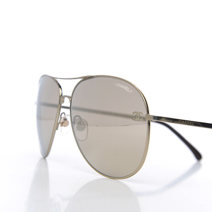 Chanel CC Aviator Sunglasses 4189-T-Q Pale Gold 7 of 8