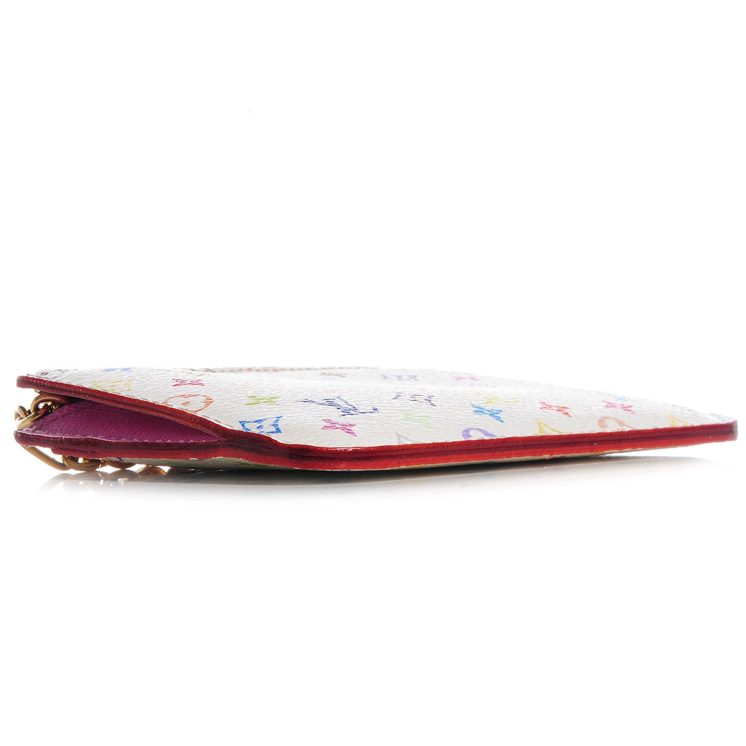 Louis Vuitton Monogram Multicolor Key Pouch White Litchi 4 of 7