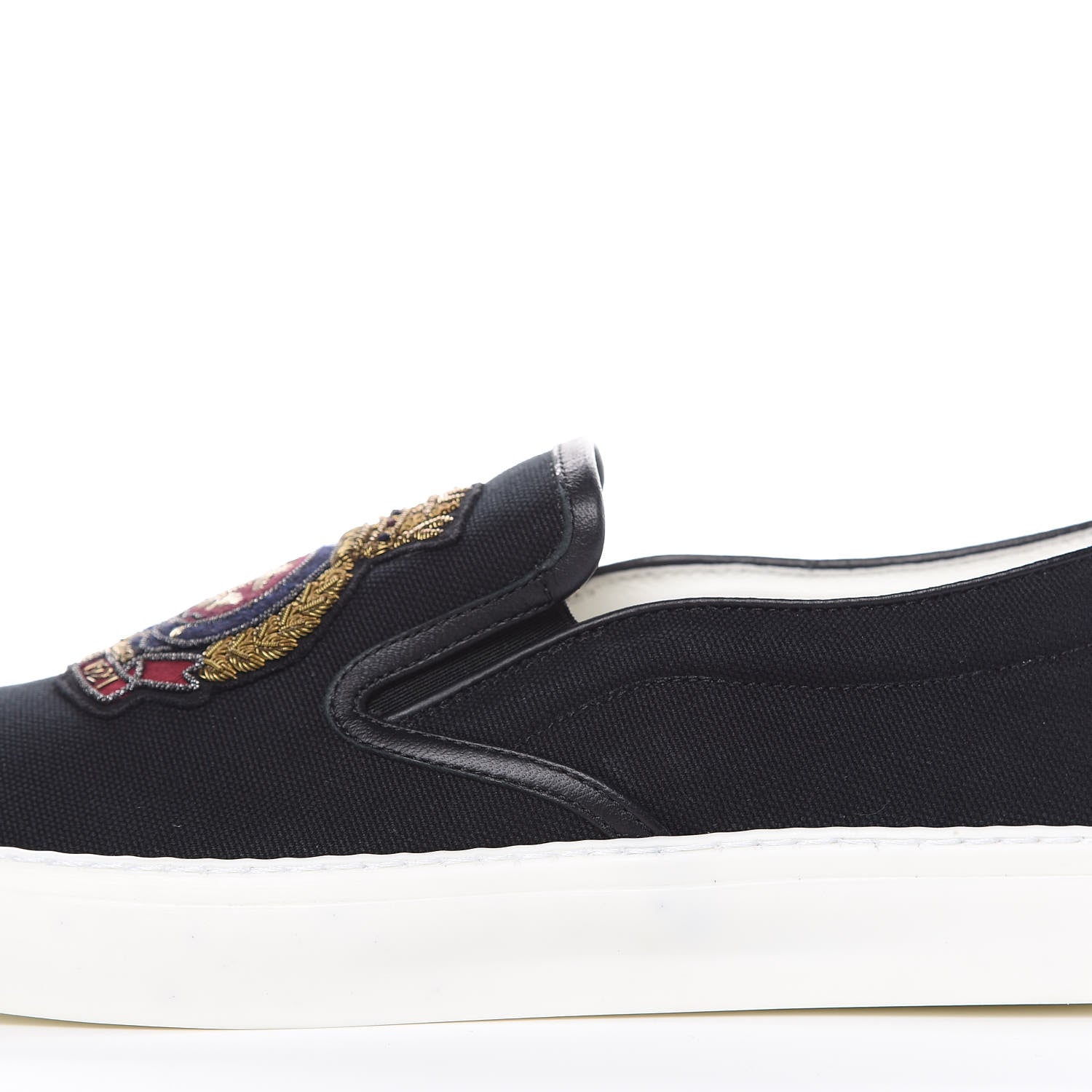 Gucci Canvas Anchor Patch Mens Slip On Sneakers 8 Navy 9 of 11