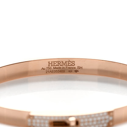 Hermes 18K Rose Gold Diamond PM Kelly Pave Bracelet SH 3 of 4