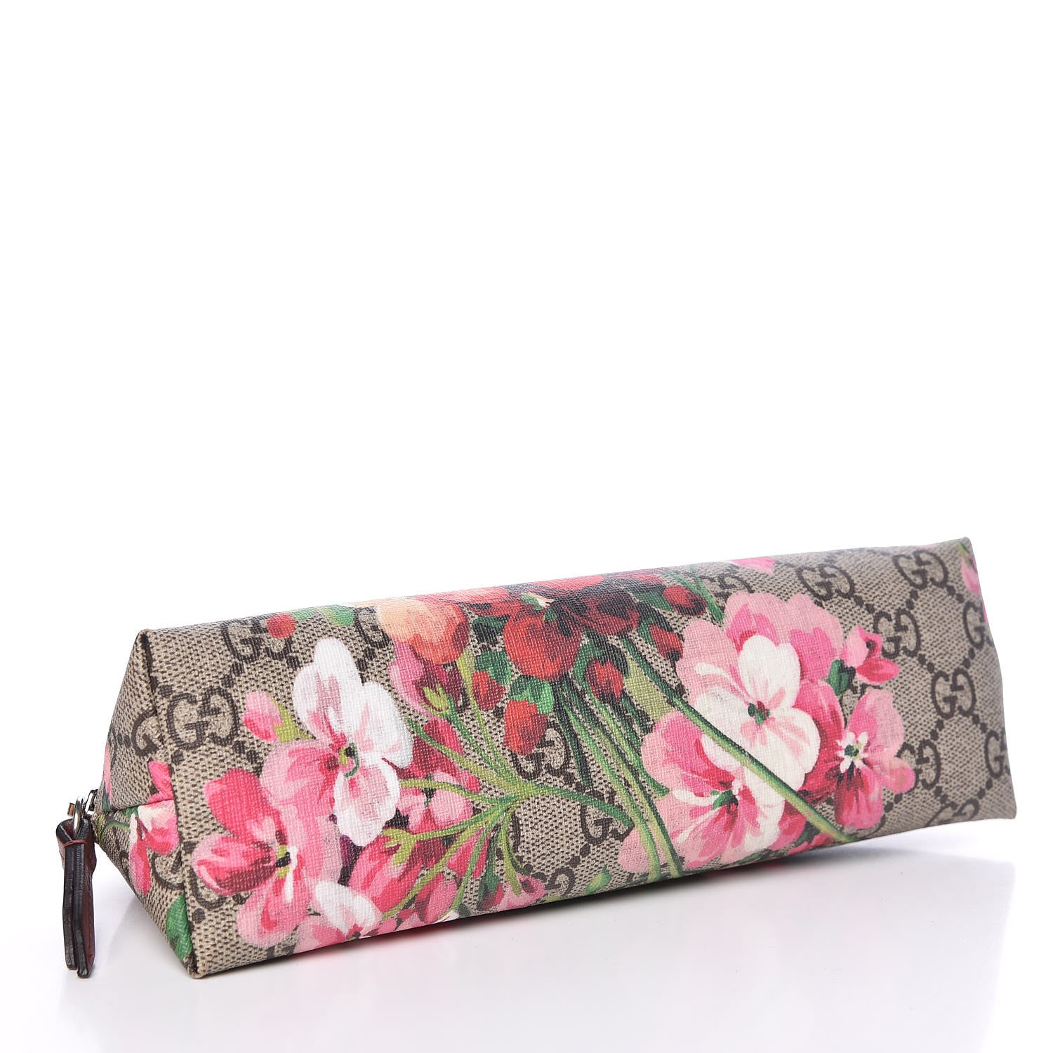 Gucci GG Supreme Monogram Blooms Large Pouch Cosmetic Case Beige Multicolor Dry Rose 4 of 9