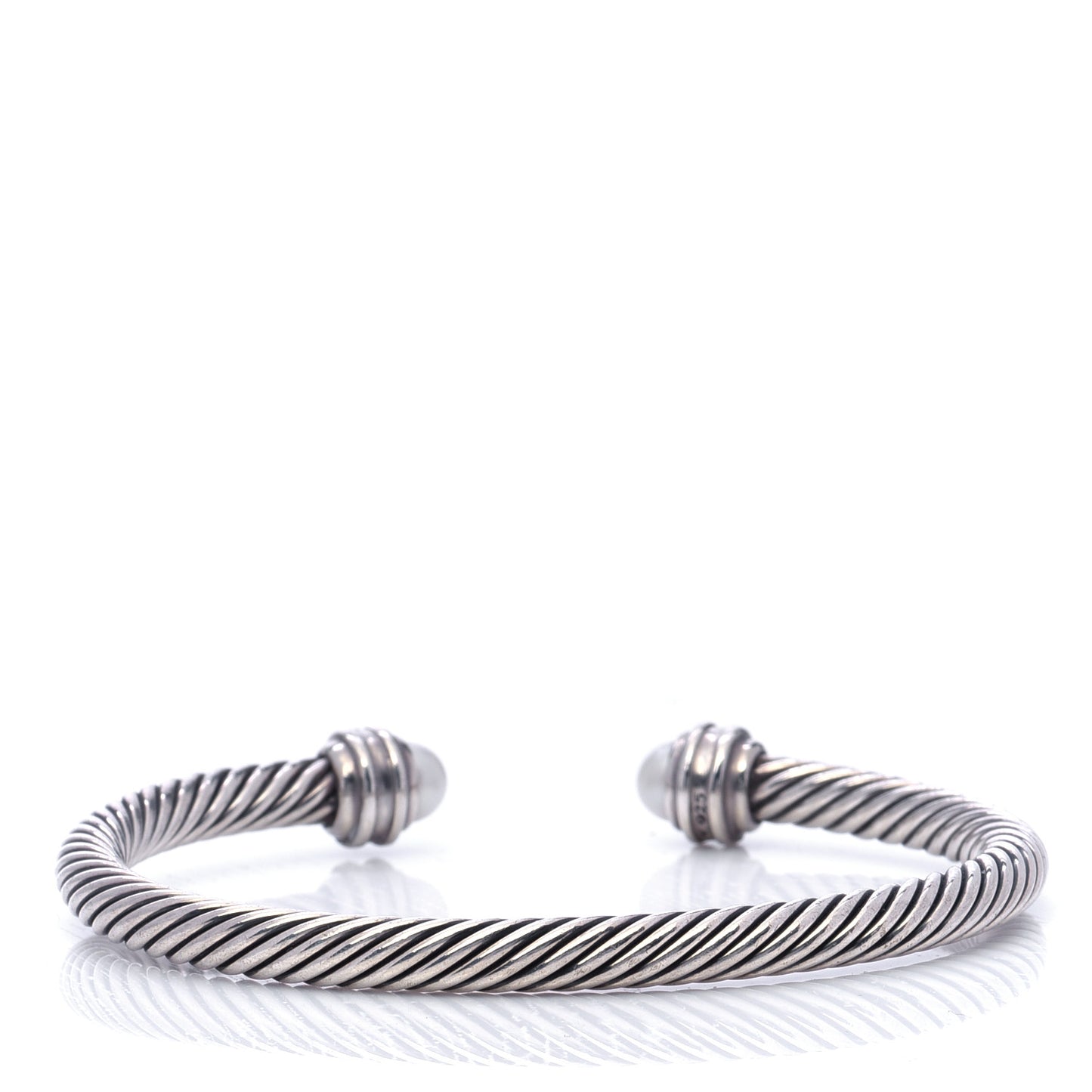 Sterling Silver Diamond Pearl 5mm Cable Classics Princess Bracelet