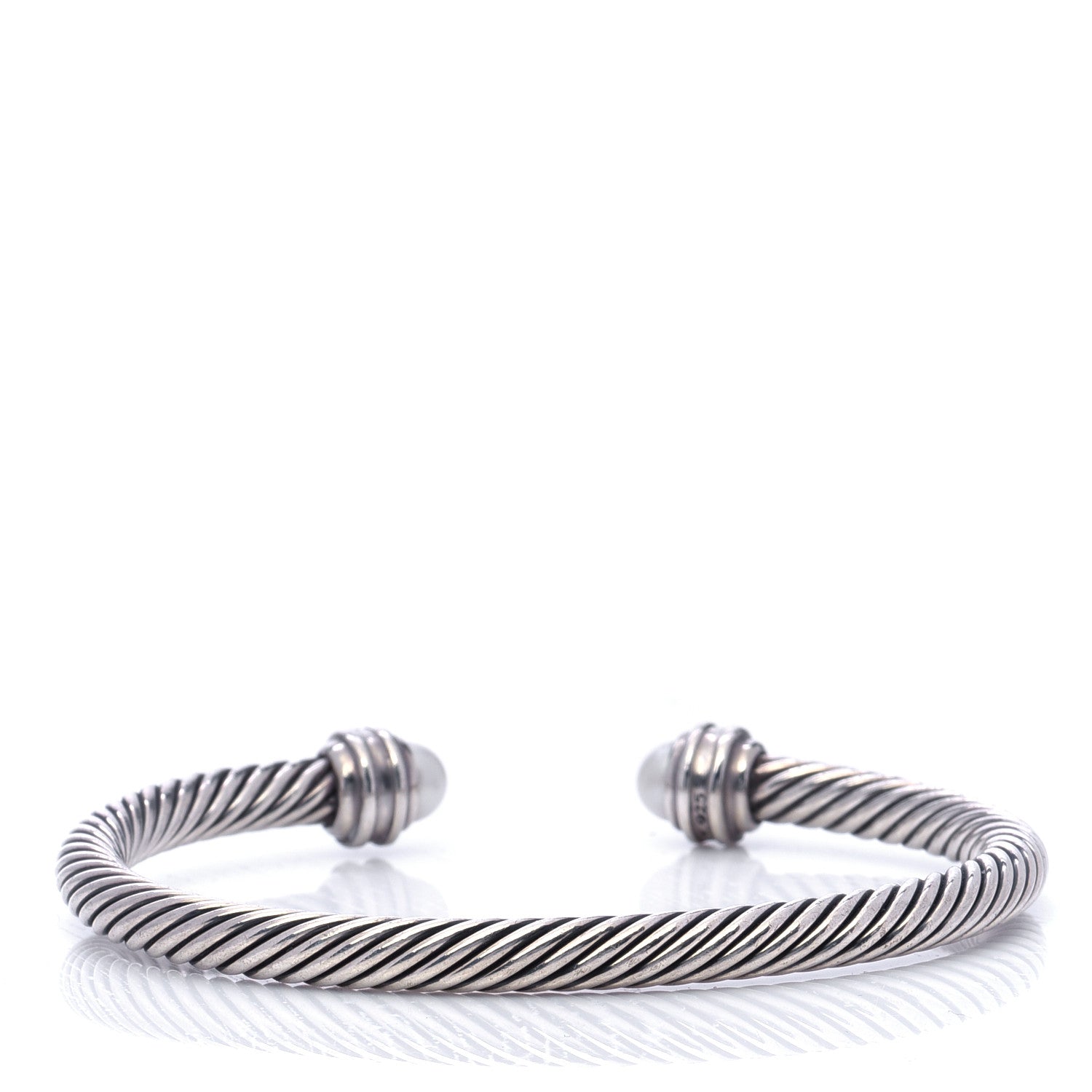 David Yurman Sterling Silver Diamond Pearl 5mm Cable Classics Princess Bracelet 3 of 6
