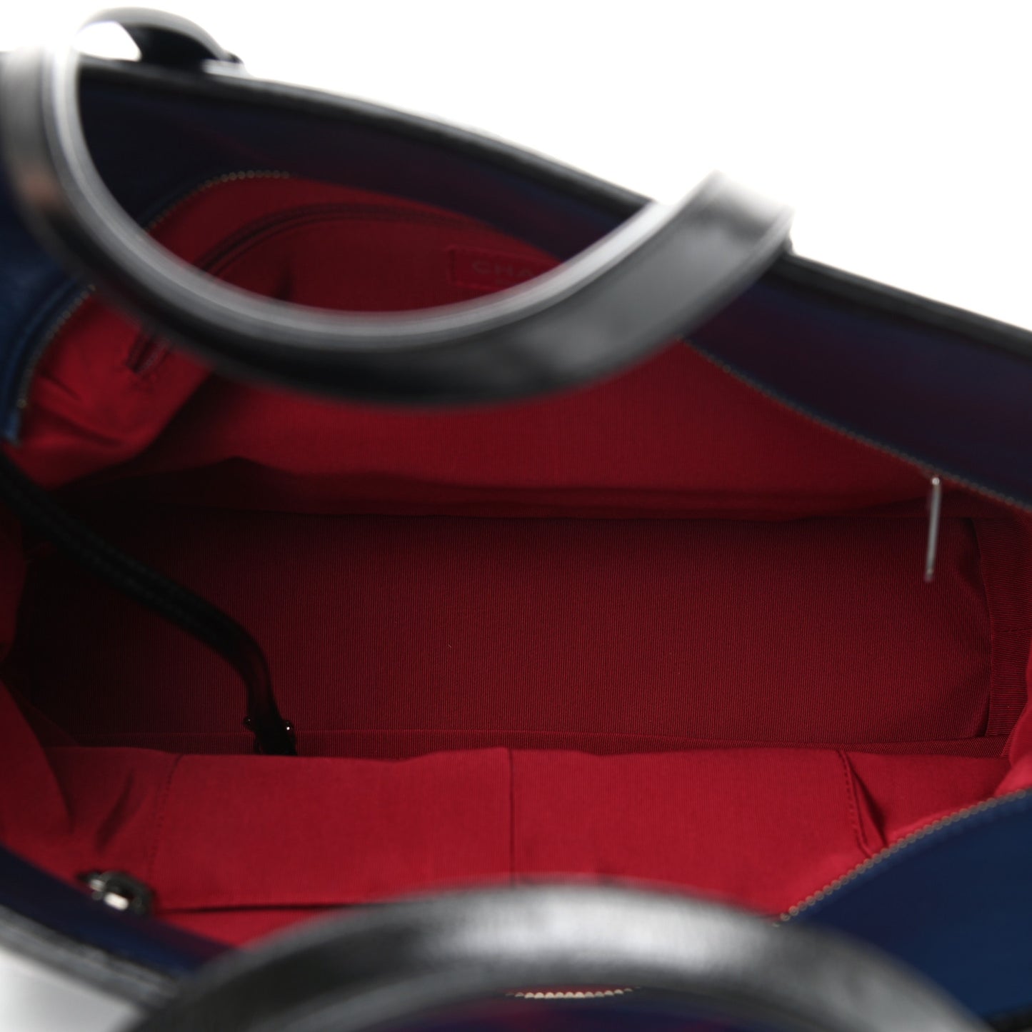 Aged Calfskin Quilted Large Gabrielle Shopping Tote Navy Black