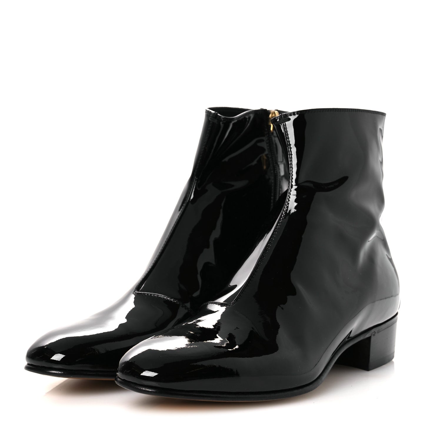 Patent Calfskin GG Lois Bee Men's Ankle Booties 13 Black