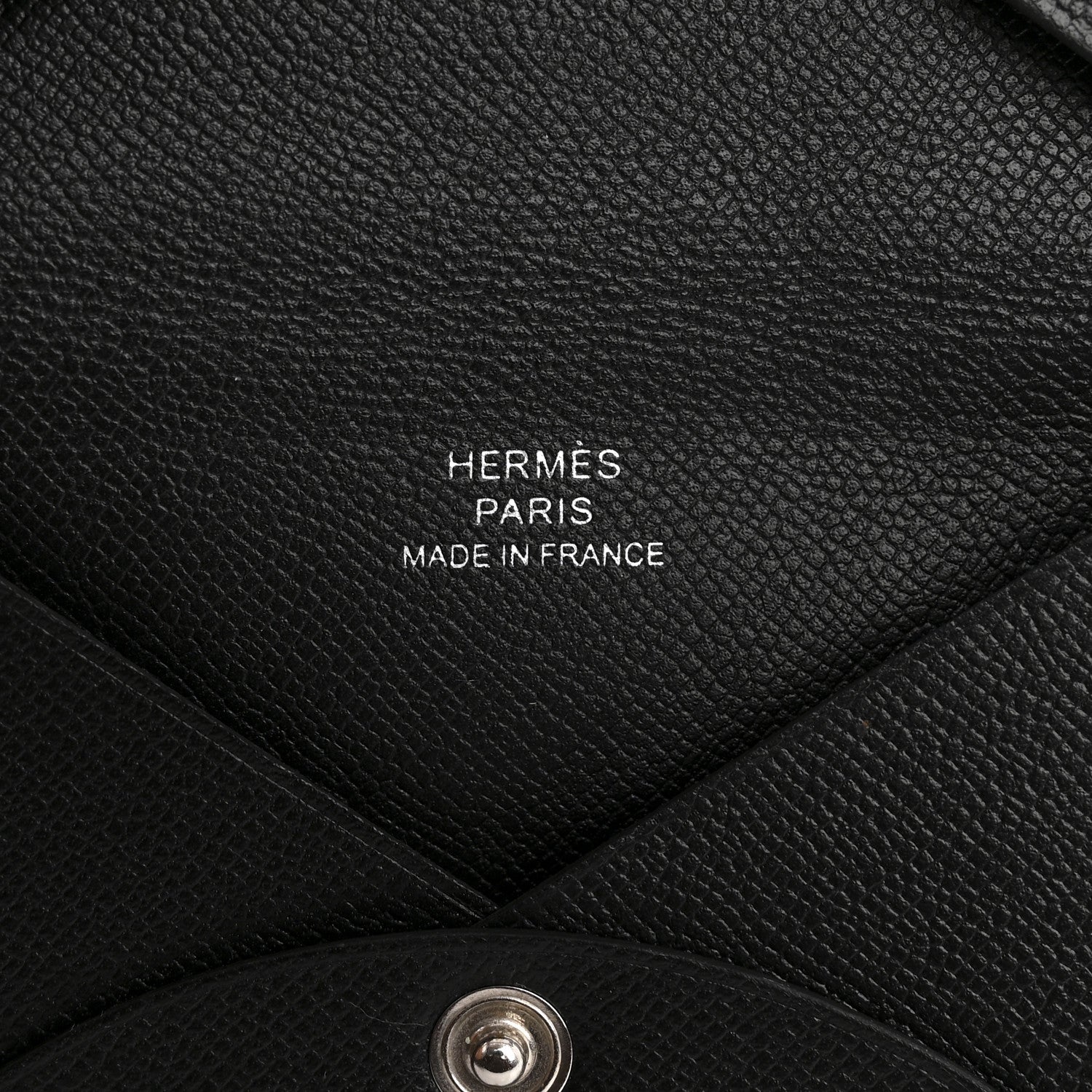 Hermes Madam Calfskin Calvi Card Case Black 6 of 9