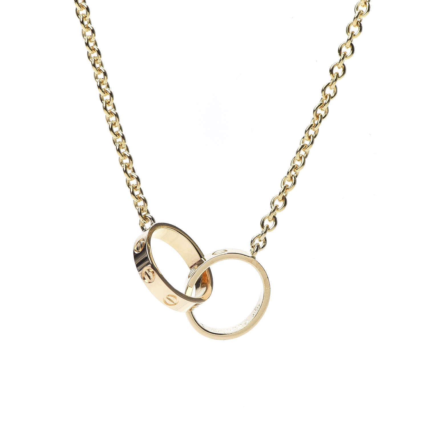 Cartier 18K Yellow Gold Interlocking LOVE Necklace 5 of 9