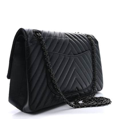 Chanel Aged Calfskin Chevron Quilted 2.55 Reissue 226 So Black 3 of 10