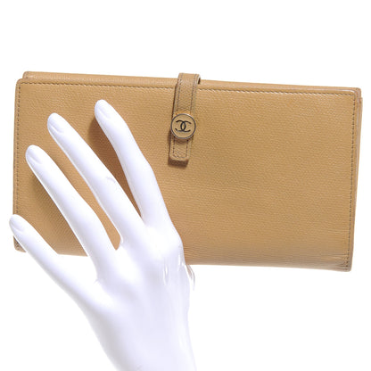 Chanel Leather Clutch Wallet Beige 2 of 7