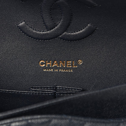 Chanel Caviar Quilted Medium Double Flap Dark Blue 5 of 10