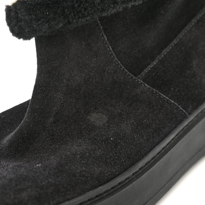 Louis Vuitton Suede Calfskin Shearling Snowdrop Flat Ankle Boot 38 Black 9 of 11