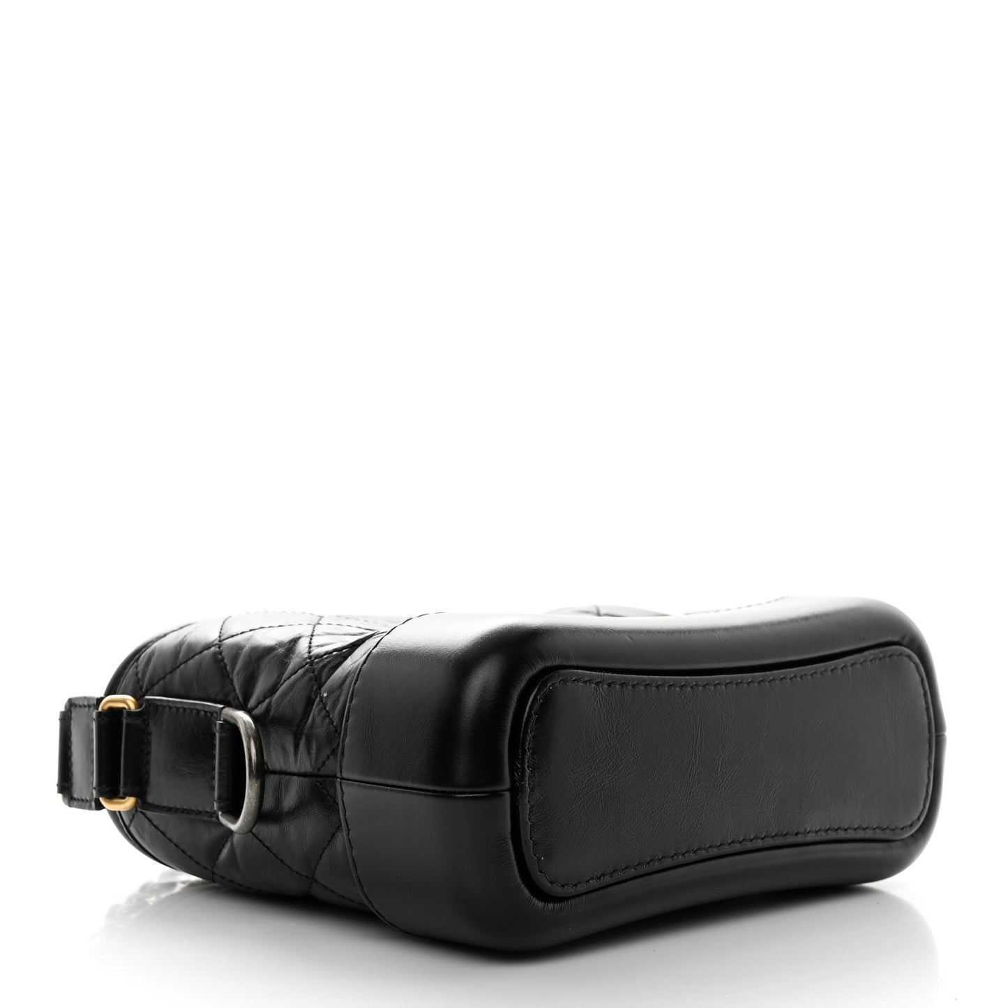 Aged Calfskin Quilted Small Gabrielle Hobo Black
