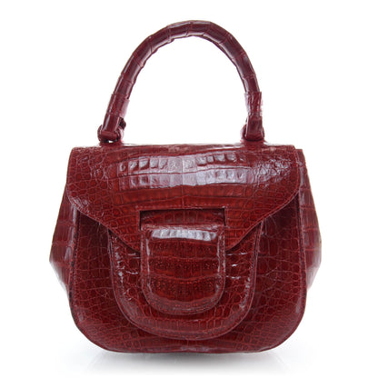Nancy Gonzalez Crocodile Top Handle Satchel Red 1 of 7