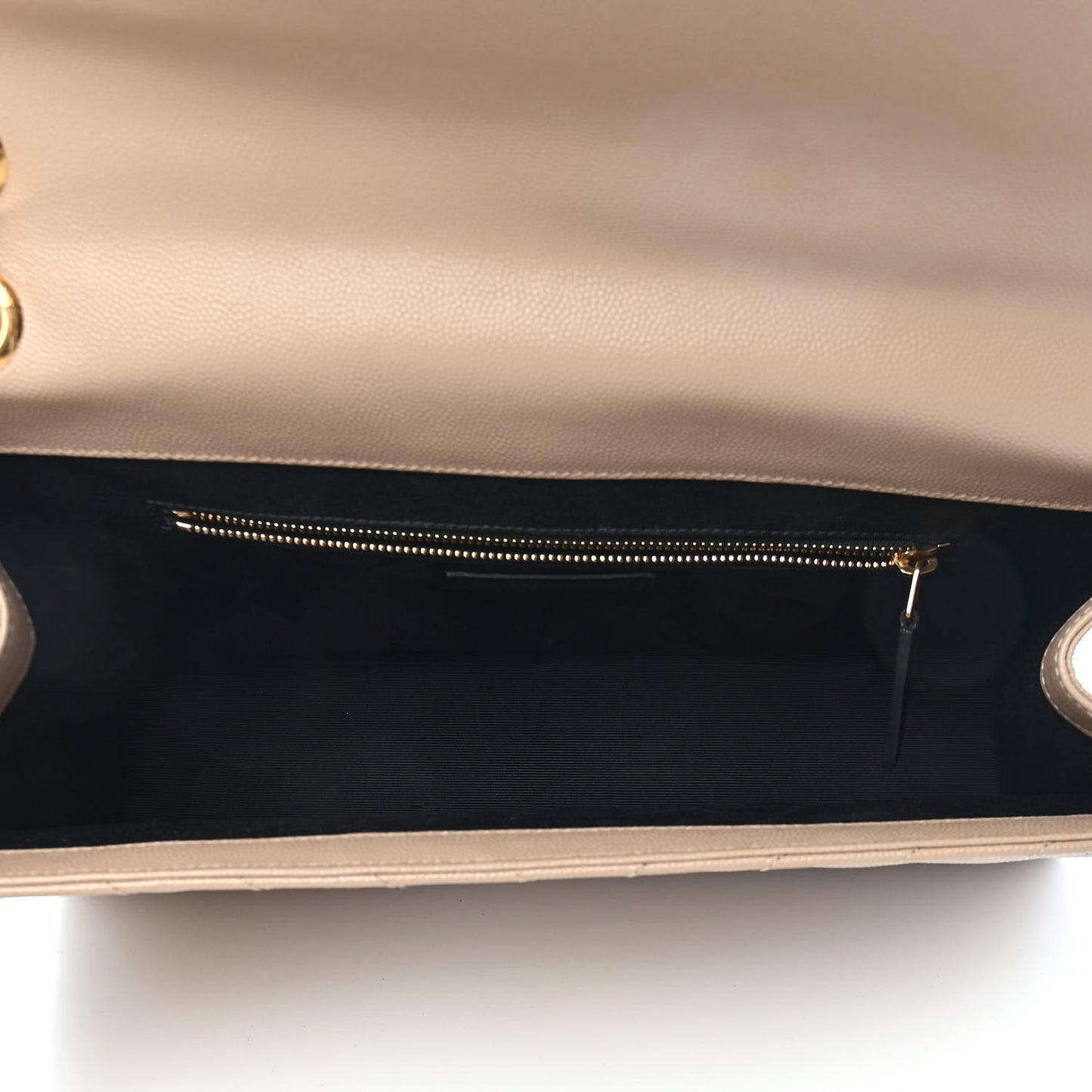 Grain De Poudre Matelasse Chevron Large Monogram Satchel Dark Beige