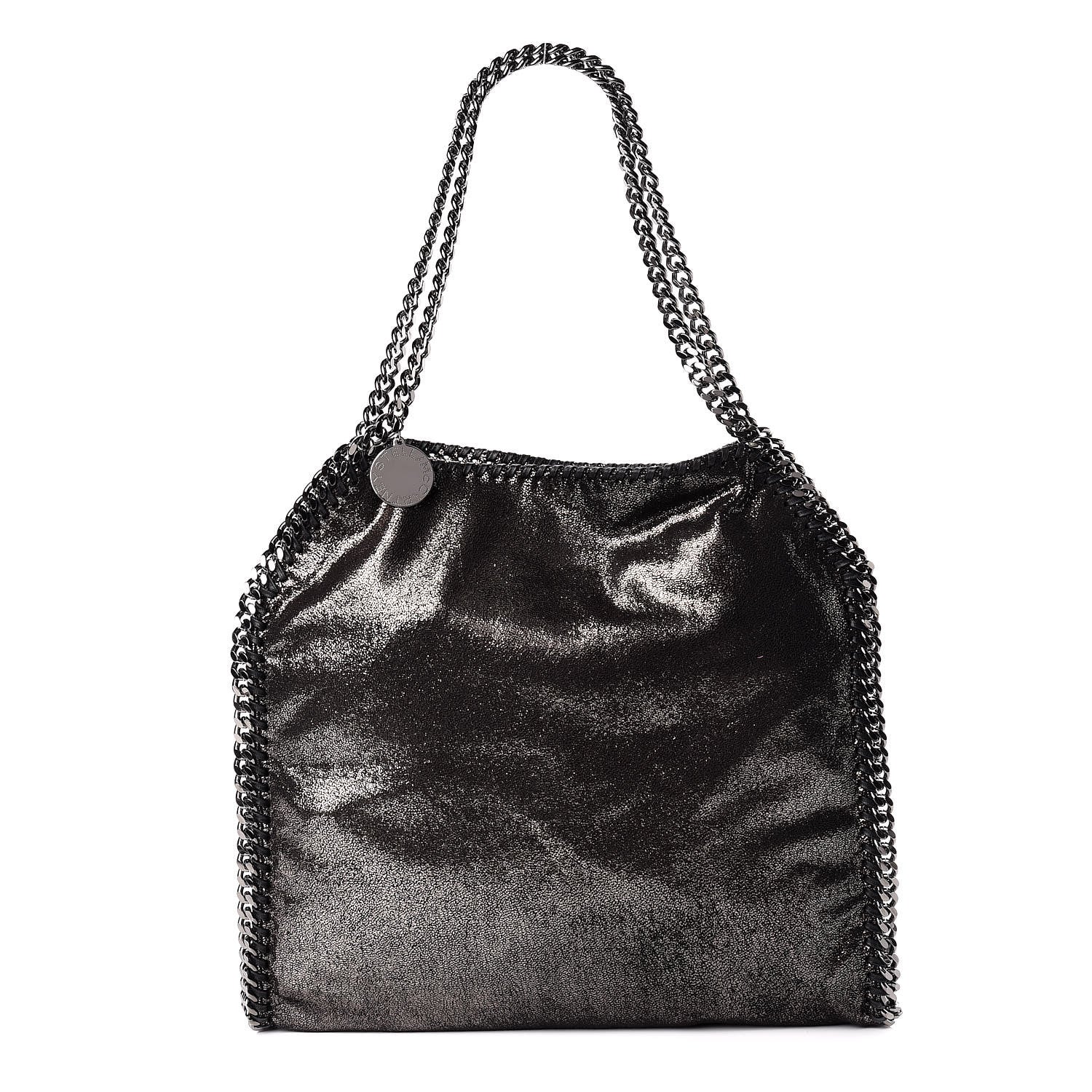 Stella McCartney Chamois Shiny Dotted Small Falabella Tote Ruthenium 1 of 10